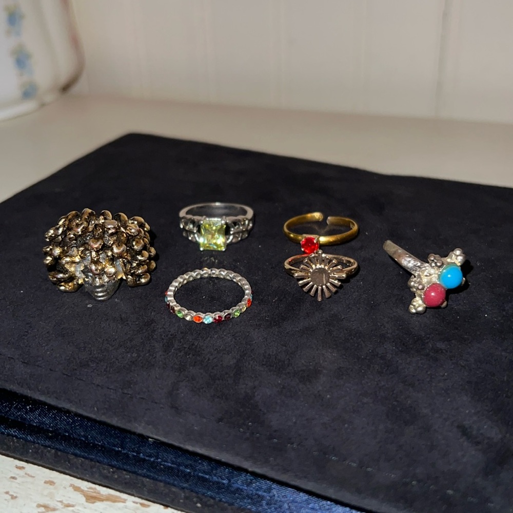 Lot of costume rings 1 sterling silver 925